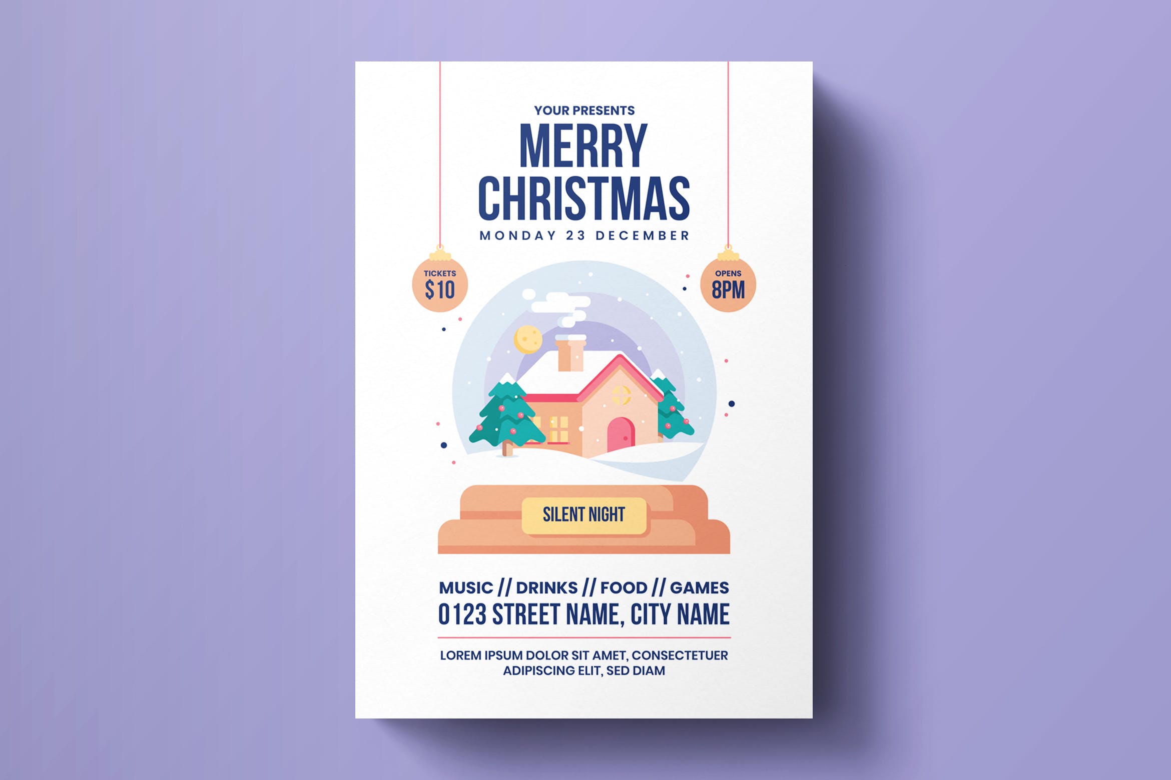 圣诞节主题活动门票海报传单设计模板素材 Christmas Flyer Template