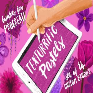 彩色粉笔蜡笔画Procreate专用笔刷 Texturrific Pastels for Procreate