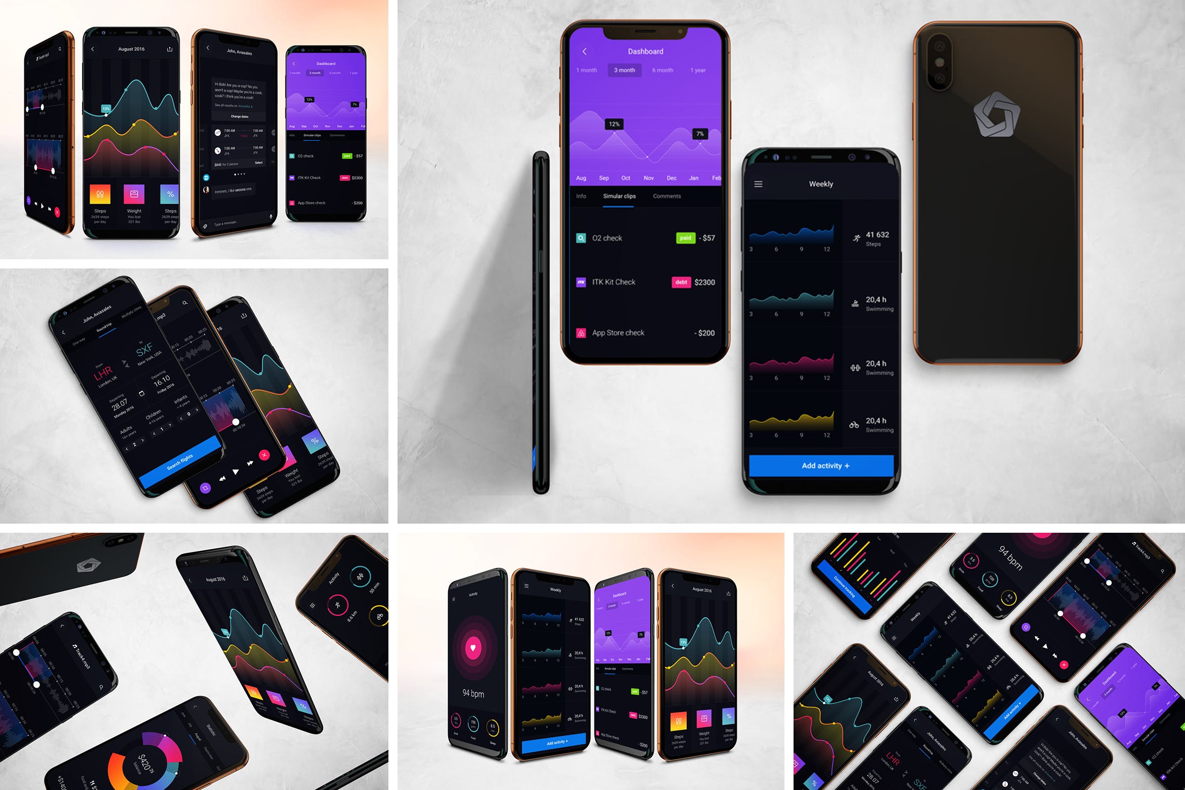Android/iOS平台APP应用UI设计效果图样机v3 Android & iOS Mockup V.3