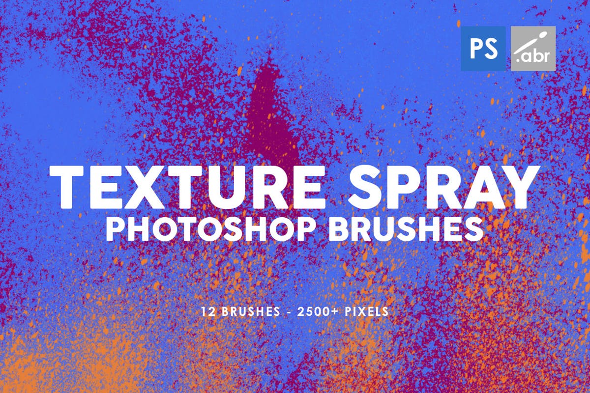 12款油漆喷涂纹理PS笔刷 12 Texture Spray Photoshop Brushes