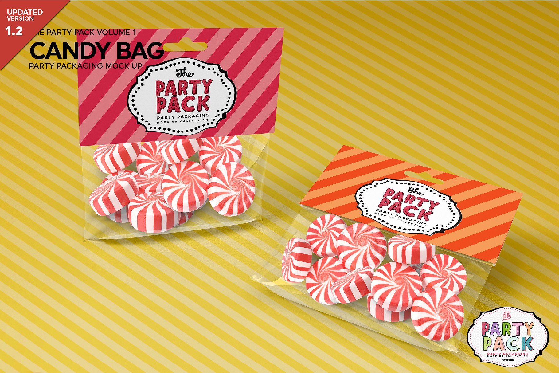 高品质的糖果包装袋展示样机 Candy Bag Packaging Mockup [psd]