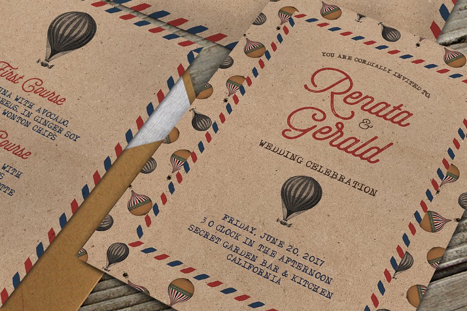 复古怀旧风格旅行婚礼设计物料素材 Vintage Travel Wedding Suite