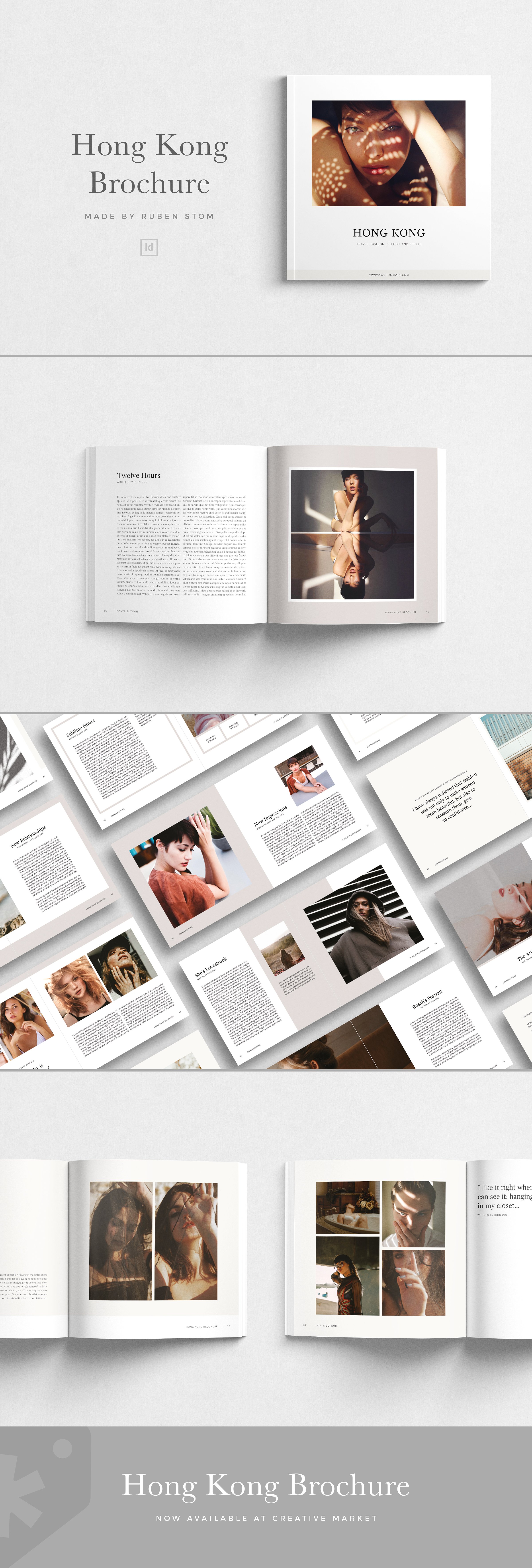时尚摄影产品画册设计模板 Hong Kong Brochure