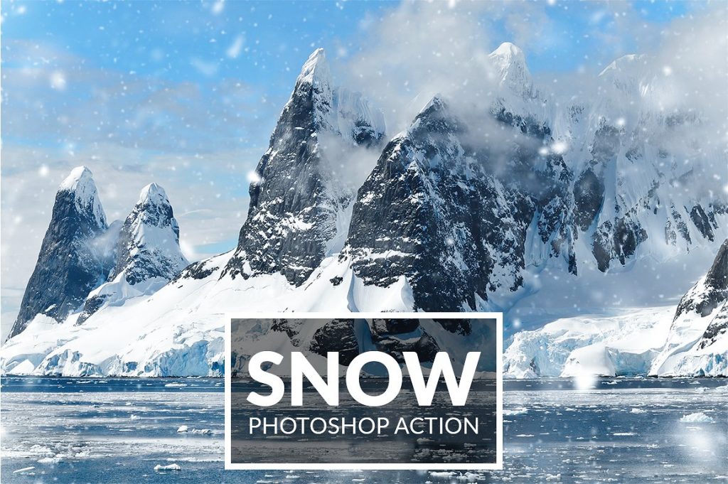 浪漫的雪景飘舞雪花效果PS动作 Snow Photoshop Action