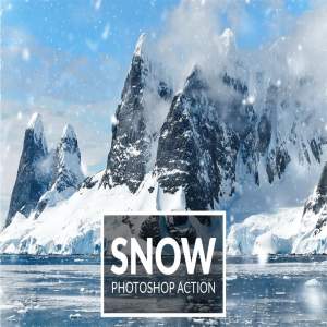 浪漫的雪景飘舞雪花效果PS动作 Snow Photoshop Action