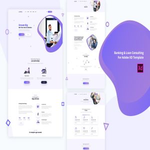 网上银行&金融贷款主题网站设计XD模板 LoanAg-Banking & Loan For Adobe XD template