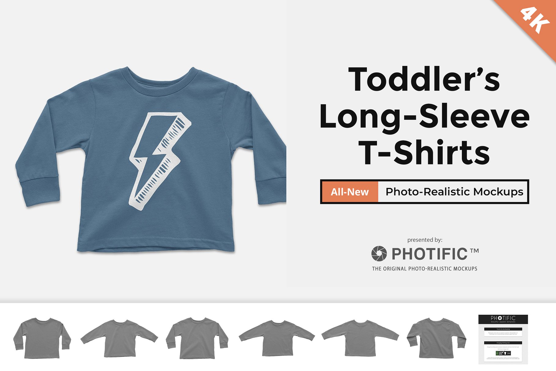 幼童长袖T恤样机模板 Toddler’s Long Sleeve Shirt Mockups