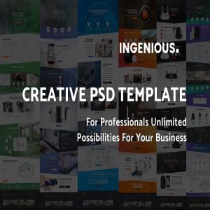 智能生活/交互安全/视频监控/能源管理页面设计PSD模板 Ingenious PSD Template