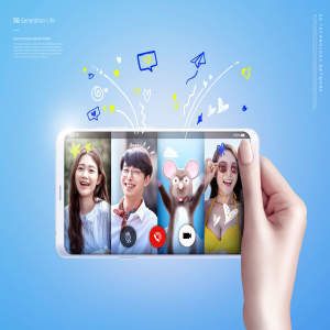 5G生活主题网络直播/视频通话海报设计素材