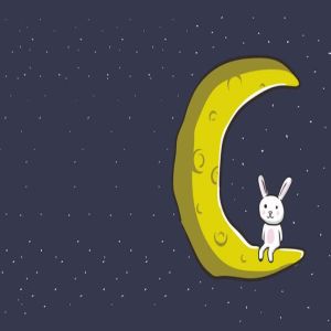 月亮兔子矢量插画设计素材 Moon Rabbit Vector Illustration Artwork插图2