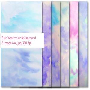 淡蓝色调水彩肌理 Blue Watercolor textured background