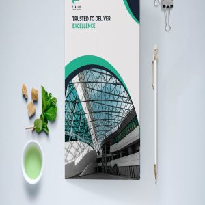 创意现代企业介绍双折页尺寸设计手册模板