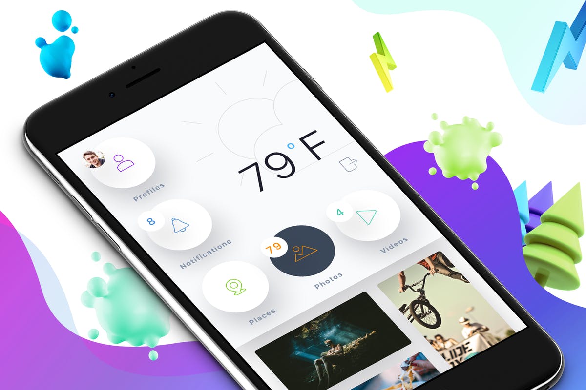 个人用户中心手机APP导航设计UI套件4 Navigation 4 Mobile Ui