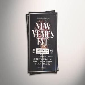 新年前夜倒数活动简约风海报传单设计模板 New Year’s Eve Flyer
