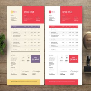 企业发票/购物单据版式设计模板v30 Invoice Template 30