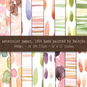 水彩纸张&条纹 Watercolor paper, stripes