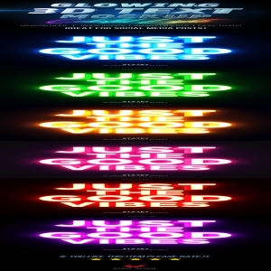 发光3D文字效果的PS图层样式文件下载 3D Text Mockup V2 [psd]