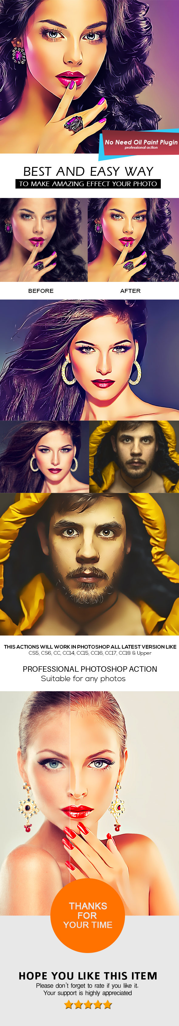 复古手绘漫画效果PS动作 professional Photoshop Action