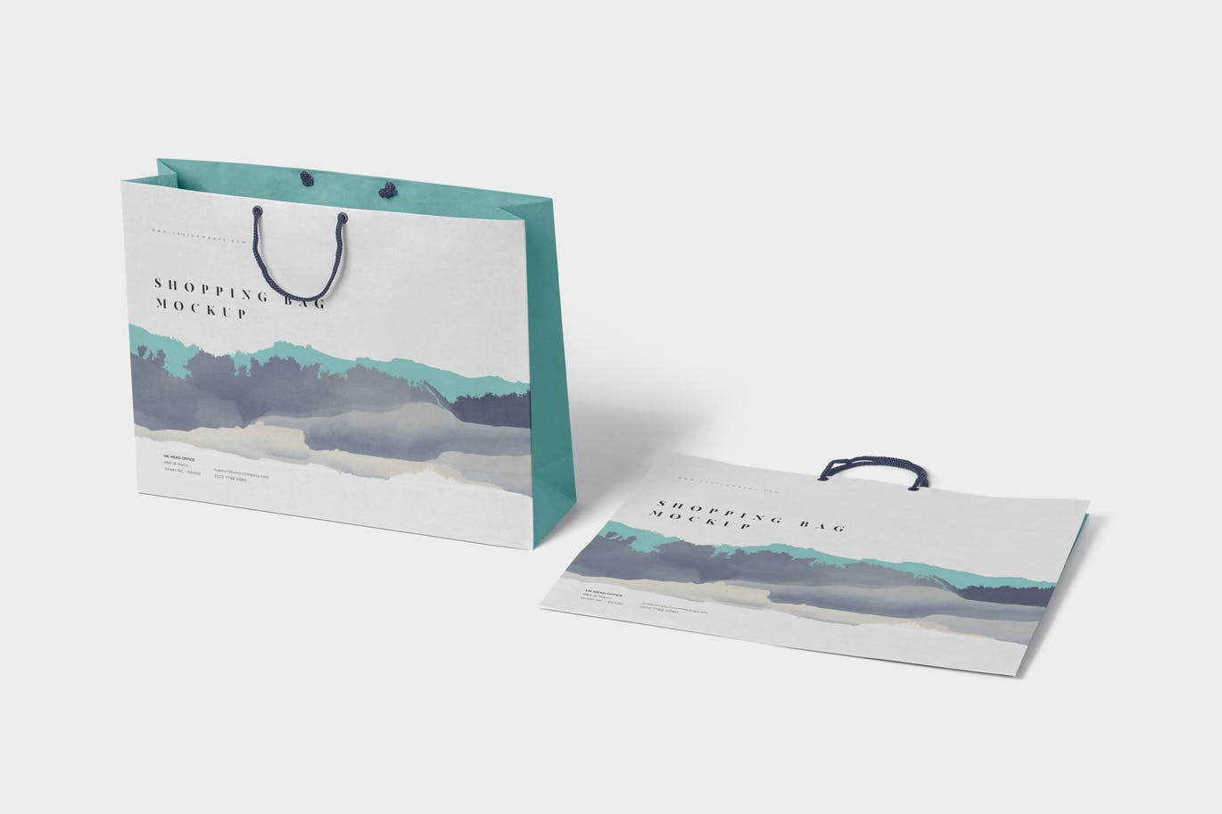 5个高品质的时尚高端吸引人的房地产手提袋购物袋包装设计VI样机展示模型mockups