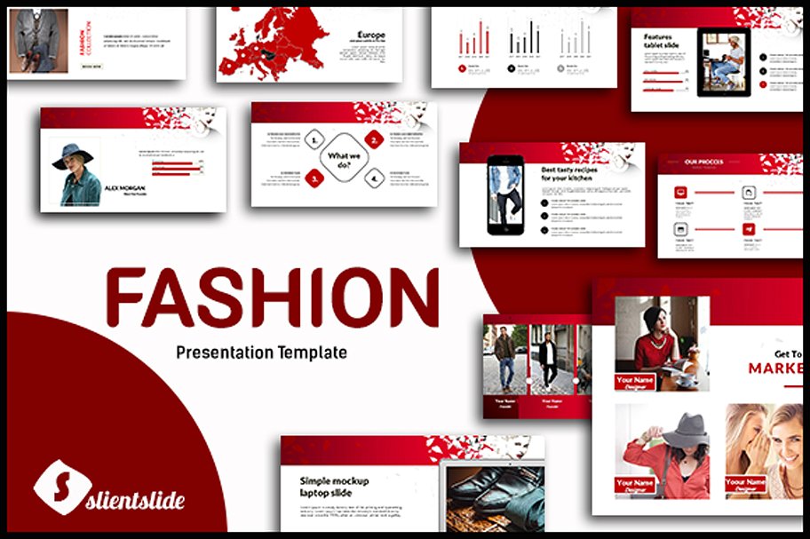 时尚服装类极简主义的keynote幻灯片模板下载Fashion Keynote Template[key]