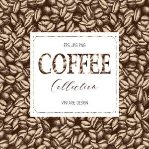 复古风格咖啡主题插画素材 Vinatge Coffee Design Set