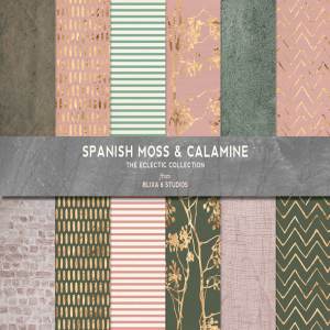 西班牙苔藓&炉甘石金色图案纹理 Spanish Moss & Calamine Gold Pattern