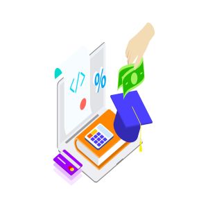 区块链技术智能合约概念插画素材v16 Smart Contract on Blockchain Isometric 16 – TU