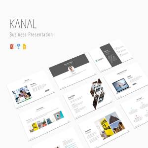 干净、极简的商务演示幻灯片模板下载 Kanal Business Presentation[key,pptx]
