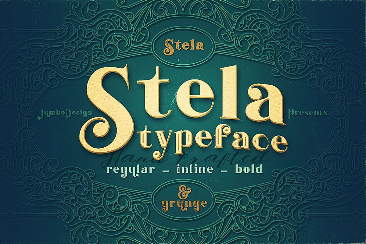 复古外观风格英文衬线装饰字体下载 Stela – Display Font