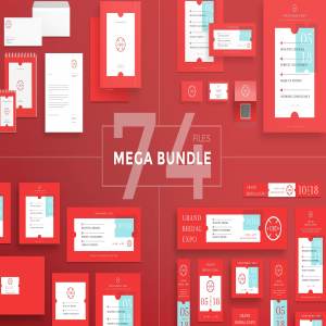 高端红色 VI 设计素材集 Mega Bundle | Bridal Expo (社交+文档+名片+传单+海报模板 )插图1