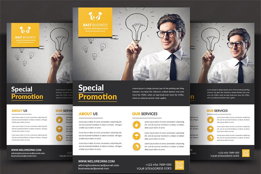 公司业务传单模板/广告模板  Corporate Business Flyer Template