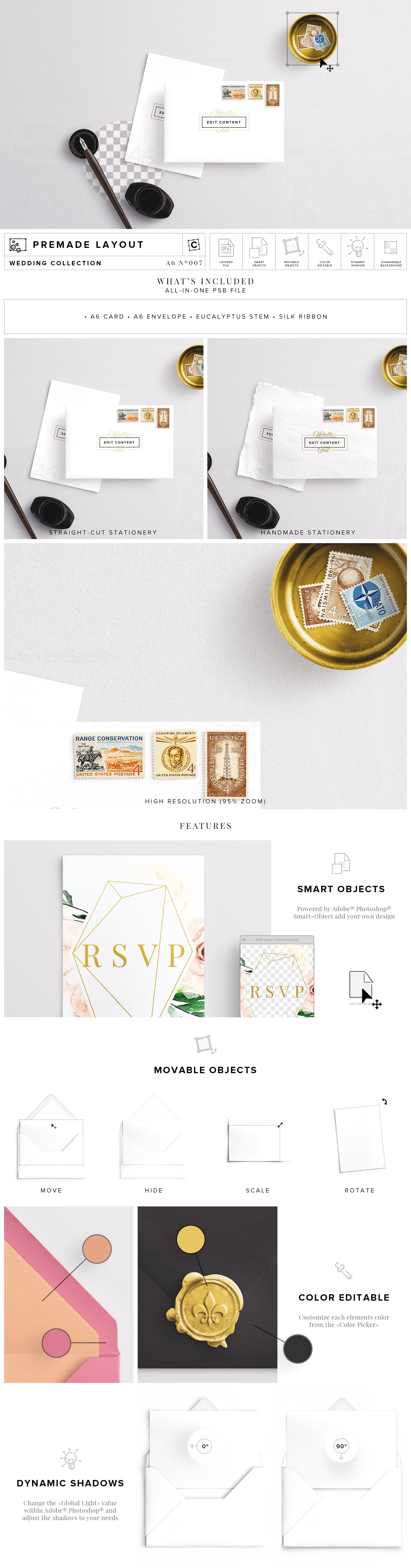 信封和卡片贺卡样机 Envelope & Card Mockup