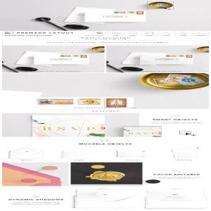 信封和卡片贺卡样机 Envelope & Card Mockup