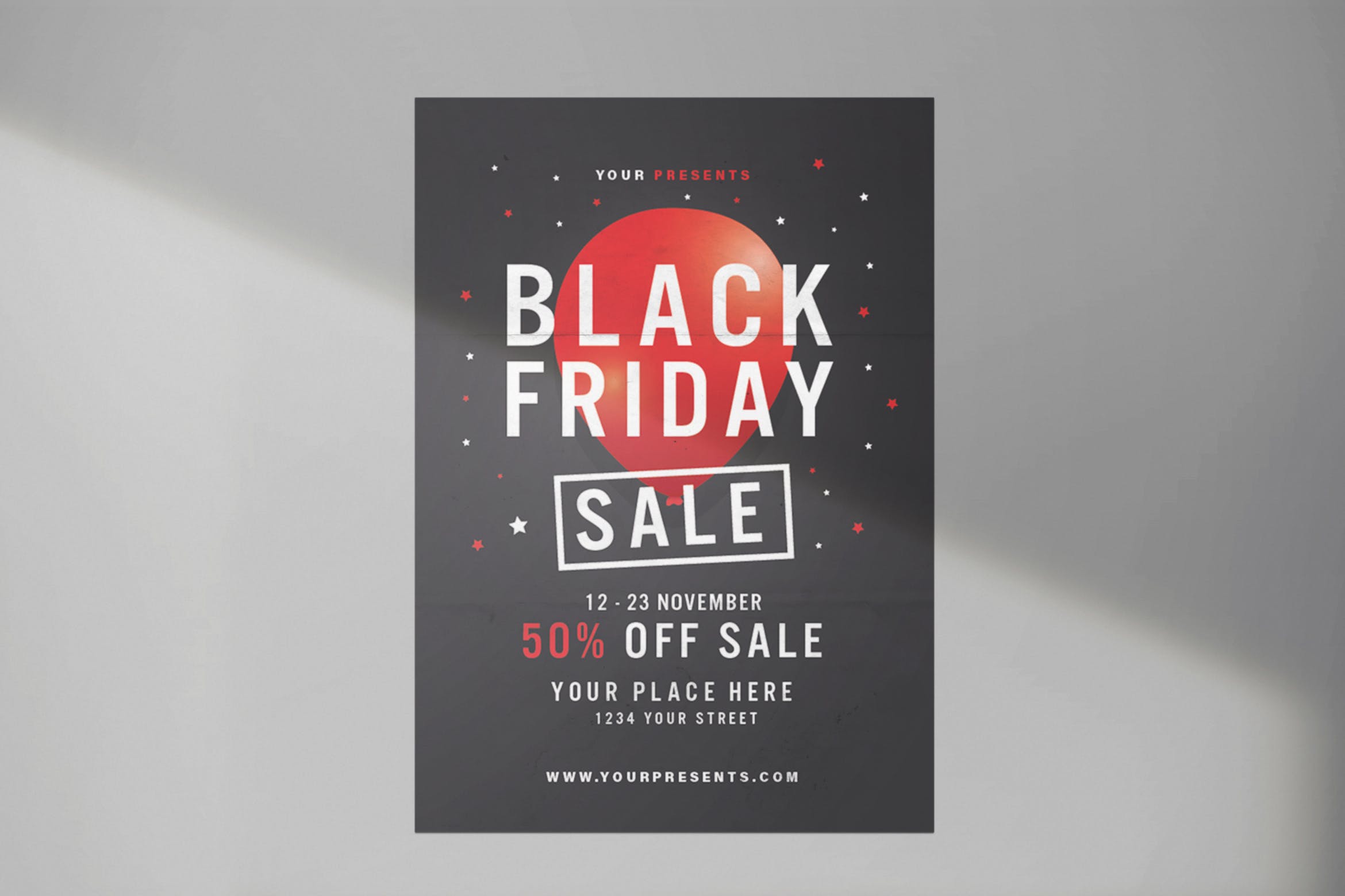 黒五给力折扣促销活动海报传单设计模板 Black Friday Flyer