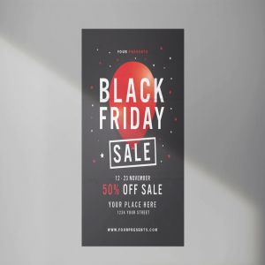 黒五给力折扣促销活动海报传单设计模板 Black Friday Flyer