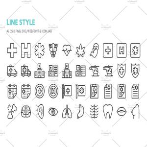 健康医药主题图标 Health and Medical Icons