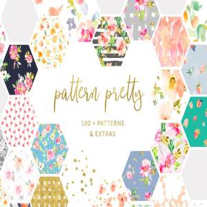 花枝招展芬芳扑鼻系列水彩花卉图案纹理合集 Pattern Pretty Floral Patterns