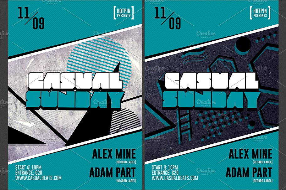 现代派对宣传传单模板 Party Flyer Template