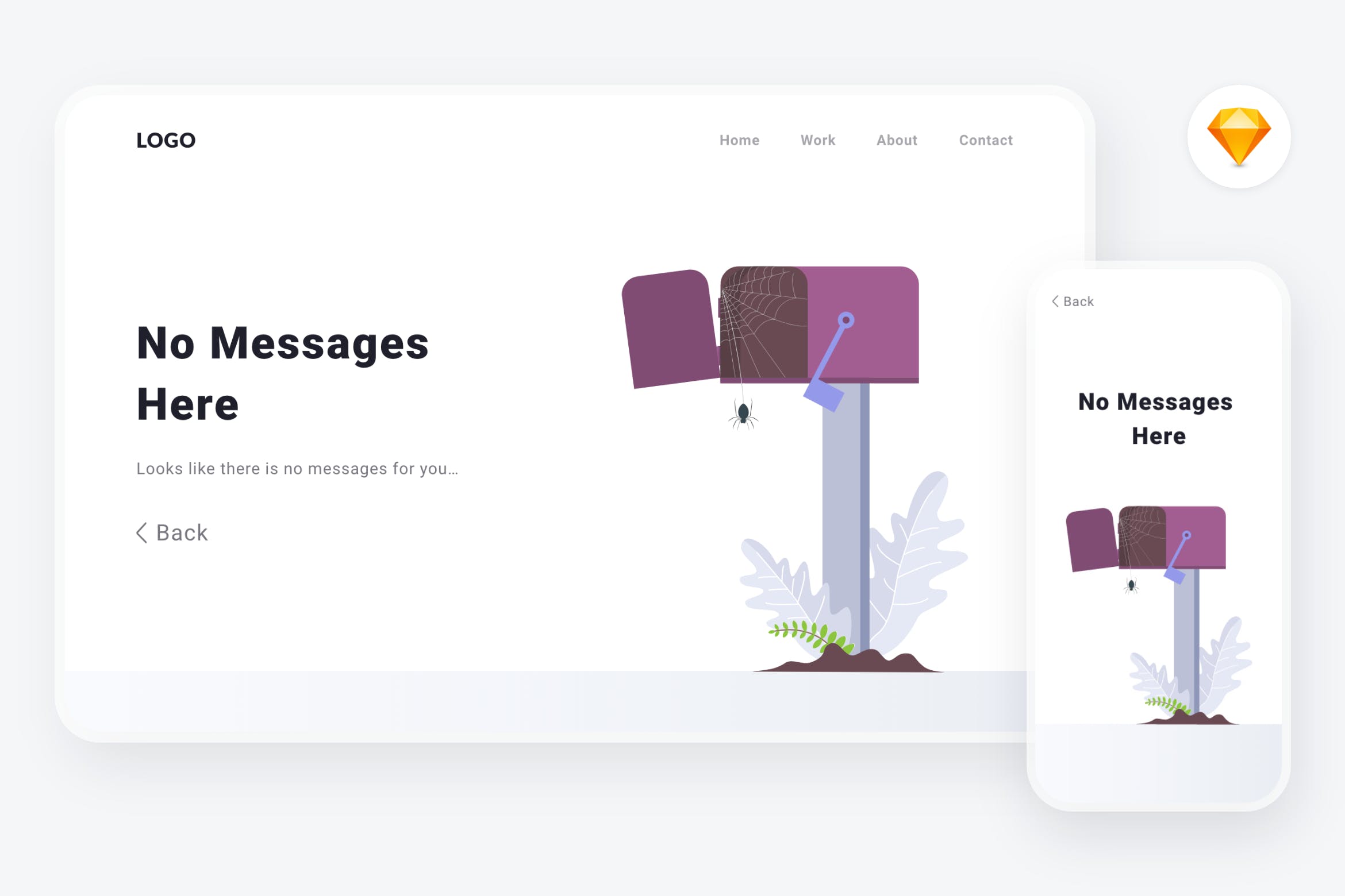 空信箱信息通知主题矢量插画素材v1[SKETCH&SVG] Empty state 1 illustration (Sketch, SVG)