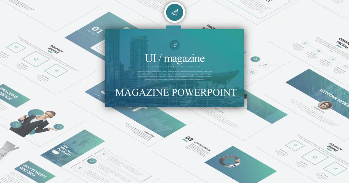 企业优势企业介绍SWOT分析Keynote幻灯片模板 Ui Magazine – Keynote  LS