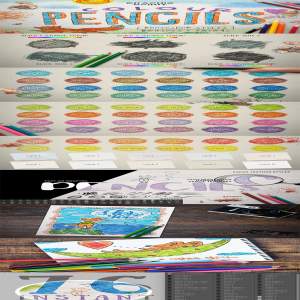 逼真的多种多样的彩色铅笔PHOTOSHOP图层样式下载