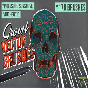 勾勒曲线矢量AI笔刷 Growl Vector Brushes