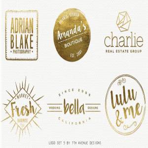 优雅文字Logo设计模板 Logo Set 5