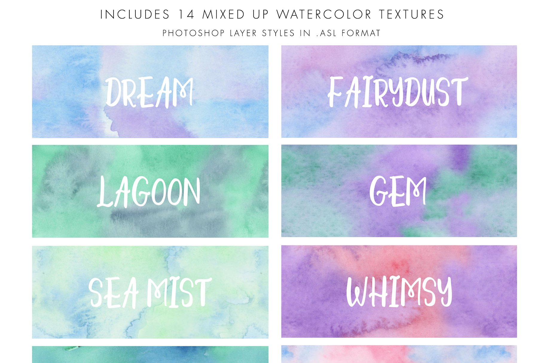 手绘水彩纯色晕染纹理 Watercolor Texture Photoshop Styles