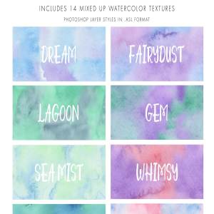 手绘水彩纯色晕染纹理 Watercolor Texture Photoshop Styles