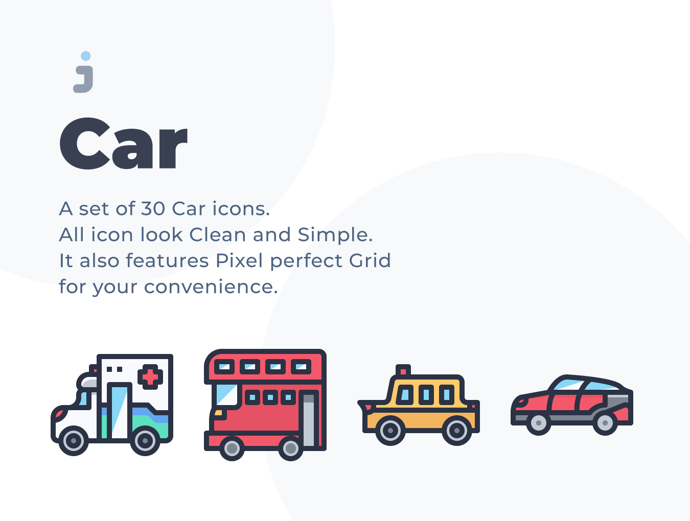 可爱的汽车彩色图标套装下载[Ai]