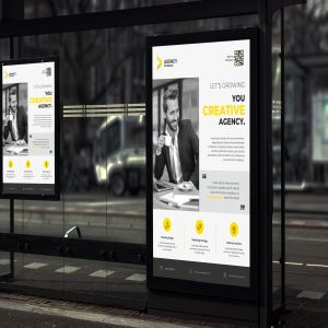 上市公司灯箱广告海报设计模板 Focus Corporate Poster TS