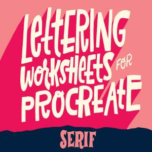 衬线字体Procreate&PS笔刷 Serif Lettering Worksheet插图1
