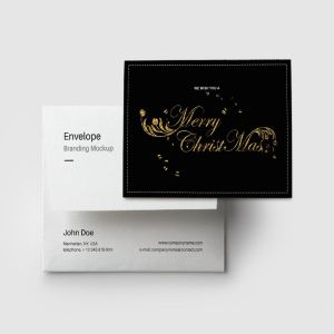 金箔圣诞晚宴请柬与贺卡设计模板 Gold Foil Christmas Dinner Invitation & Greeting插图2