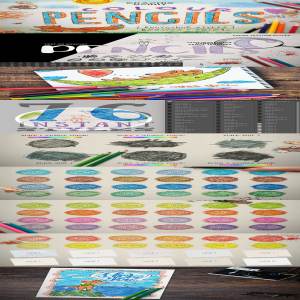 PS 图层样式彩色铅笔盒 COLOUR PENCIL BOX Photoshop Styles